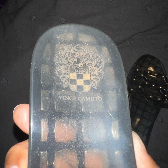 Vince Camuto Carron Jelly Slides tortoise black, studded Gold SIZE 8 - Picture 3 of 4